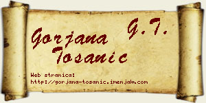 Gorjana Tošanić vizit kartica